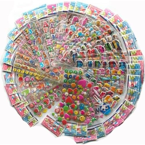 New 3D 100pcs Sticker Kids Cute Cartoon Stickers Mixed School Teacher Reward Children Early Learning Toys for Kids