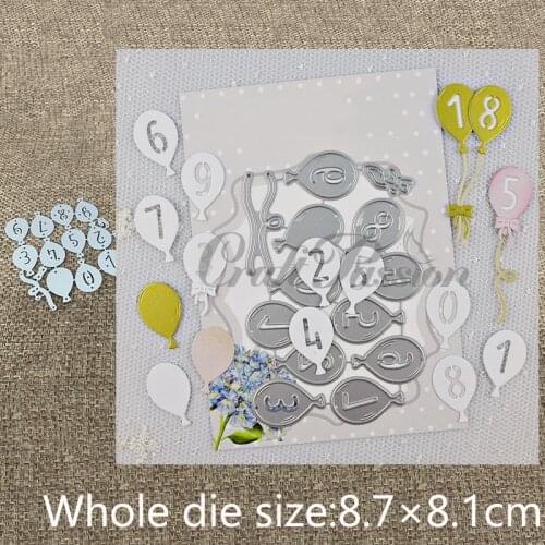 New Design Craft Metal stencil mold Cutting Dies balloons with numbers scrapbook die cuts Album Paper Card Craft Embossing
