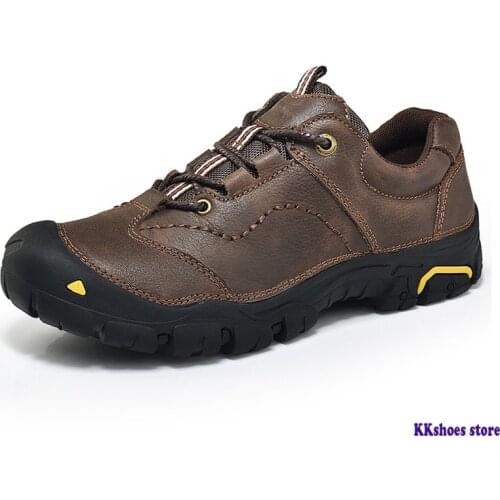 Natural Leather Shoe Men Comfortable Outdoor Casual Shoes Lace-Up Spring/ Autumn Beathable Men Shoes Sneakers