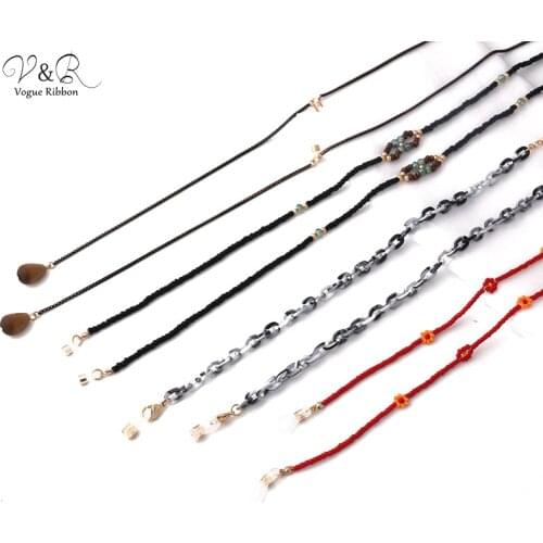 Original Glasses Chain Series with Chain Red Seed Beads Flower Eyeglasses Sunglasses Chain Cord Neck Cord for Women
