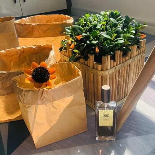Square Bottom Kraft Paper Bag Storage Bag Anti-lacquer Anti-oil Food Packaging Bag Toast Bread Takeaway Bag Packing Bag