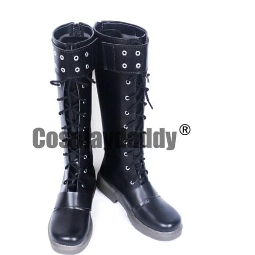 Persona 5 Futaba Sakura Black Halloween Long Cosplay Shoes Boots S008