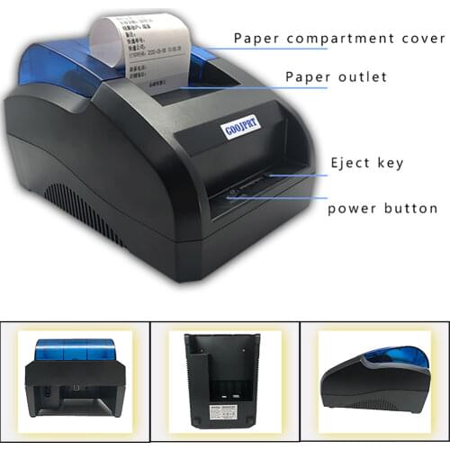 Goojprt JP58H POS Printer 58mm USB Bluetooth Thermal Printer for Android device and PC