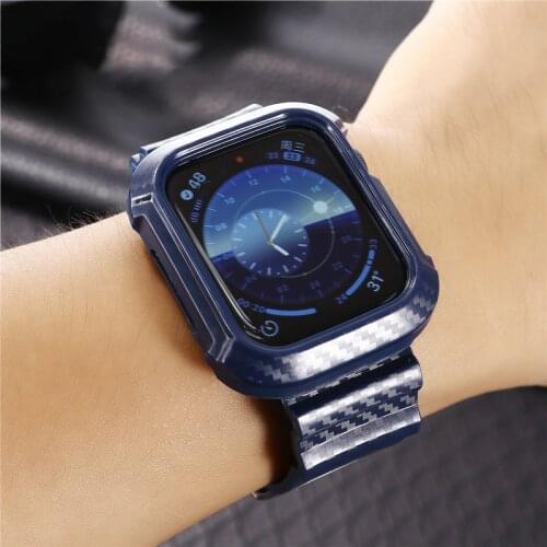 For Apple watch strap 44mm 40mm Iwatch 42mm 38mm carbon fiber protector bumper Apple watch series 3 456 SE Accessories