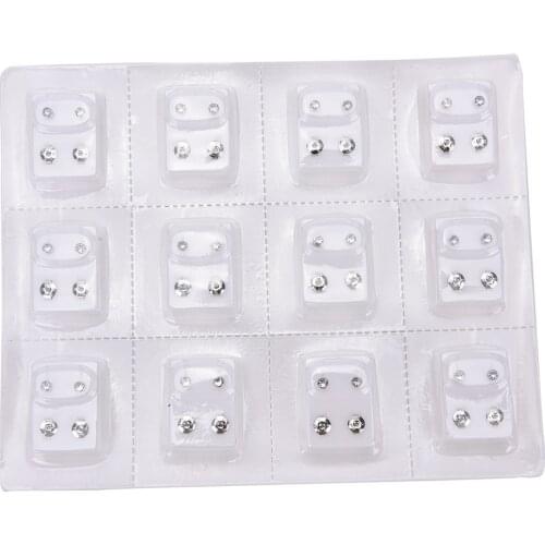 12 Pairs Medical Steel Alloy Disposable Safe Ear Stud Piercing Gun Piercer Tool Color Earring Piercing Jewelry