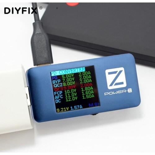 Power-Z FL001 USB PD Tester Type-c PD QC 3.0 2.0 Quick Charger Voltage Current Ripple Dual Type-C Volt Meter Power Bank Detector