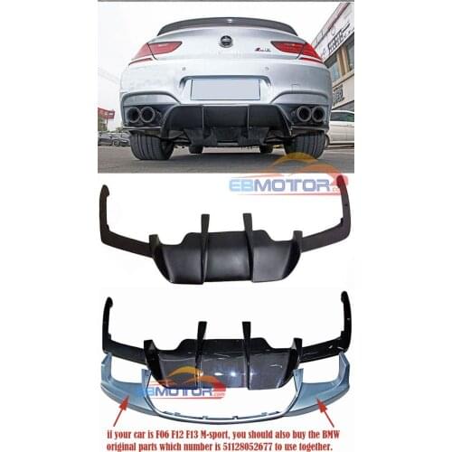 V Style Rear Diffuser For BMW F06 F12 F13 Grand Coupe 640i 650i 2014UP B371F