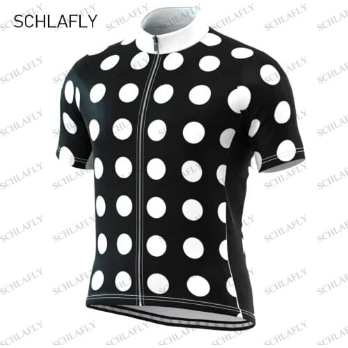 White dot cycling jersey summer short sleeve tour bike wear Men jersey road jersey breathable cycling clothing schlafly