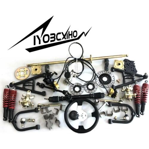 Whole Set Accessories for Making ATV&UTV Motor Front Suspension with Steering System and 1M Rear Axle with One to Three Brake