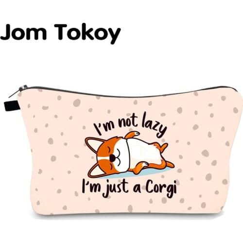 Waterproof Cosmetic Bag Corgi printing Pouches for Girl gift cute personalised makeup bags