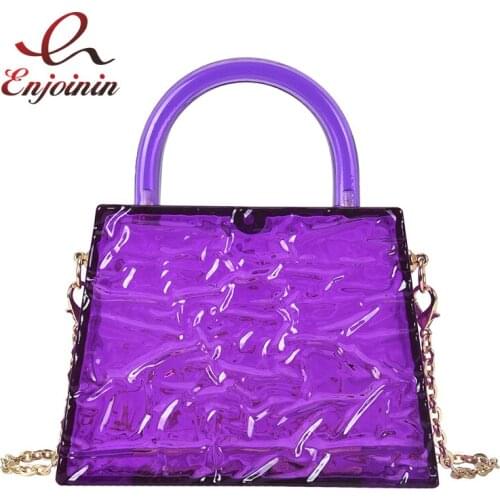 High quality Trapezoidal Acrylic Transparent Handbag for Women Chain Shoulder Bag Crossbody Bag Female Clutch Bag Evening Bag