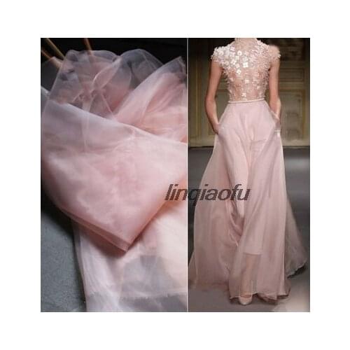 Encrypted light smooth smooth yarn transparent fabric Wedding dress creative fabric