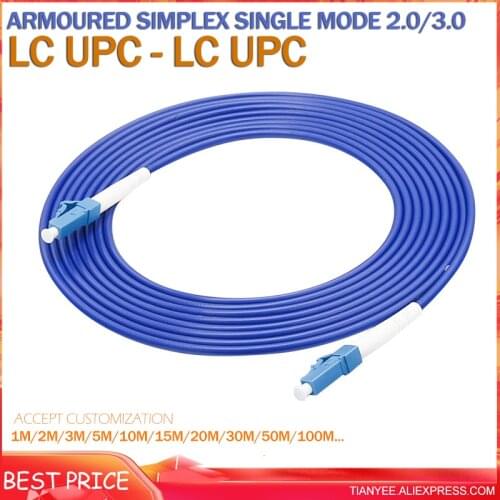 1/5pcs Armoured Simplex Single Mode LC/UPC-LC/UPC Fiber Optic Patch Cord Jumper SM Optical Cable 2.0/3.0mm Fibra Optica FTTH