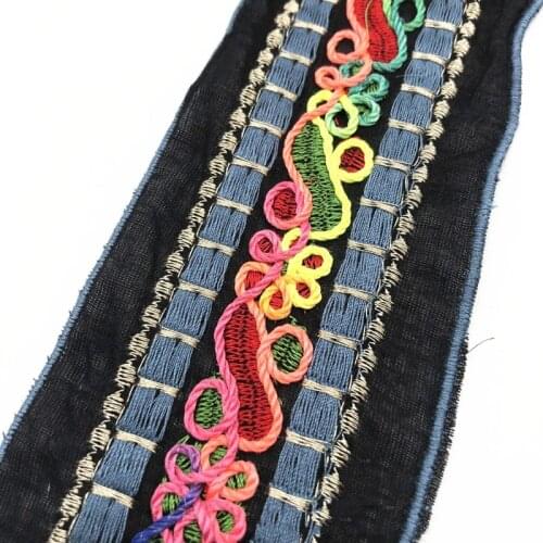 1 Yards Handmade Embroidery Woven Jacquard Ribbon Trims Flowers Design for Clothing Straps Accessory