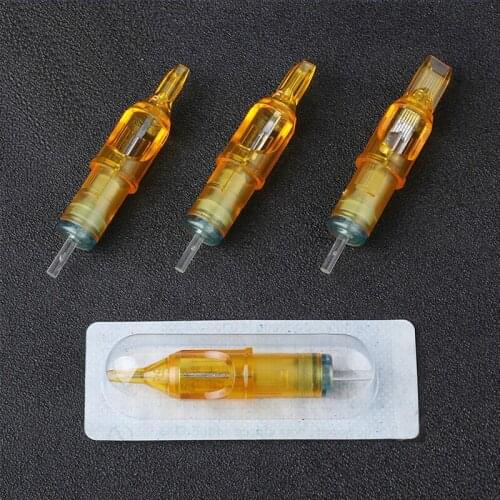 10 pcs Disposable Semi-Permanent Makeup Tattoo Sterile Cartridge Needle RL/RM/M1/RS Tattoo Gun Supplies 1RL/3RL/5RL/7RL/9RL/11RL