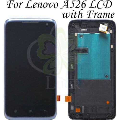 100% Tested For 4.5" Lenovo A526 LCD Display Touch Screen Digitizer Assembly With Frame Replacement Parts For Lenovo A526 LCD