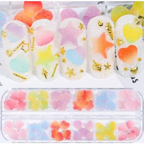 12 Grid Mixed Style Nail Art Decorations Bow Tie Accesoires Nails Design Jewelry Flower Manicure Nail Charms