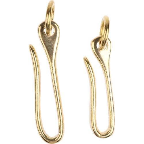 2pc/set Vintage Brass Keychain Key Ring Belt Fish U Hook Wallet Chain Fob Clip DIY
