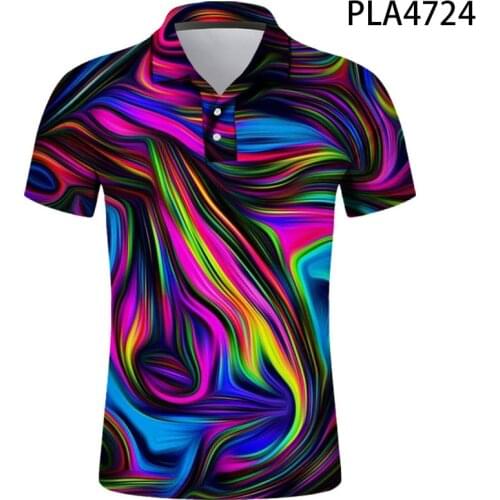 3D Printed Fashion New Polo Homme Cool Ink Painting Streetwear Harajuku Men Casual Hombre Camisas De Polo Short Sleeve Tops