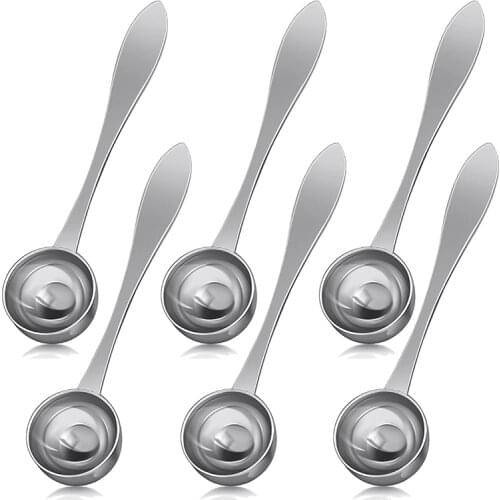 6 Pieces Coffee Scoop Stainless Steel Measuring Spoon Long Handle Tablespoon Stirring Spoon for Coffee Tea Sugar (20 Ml)