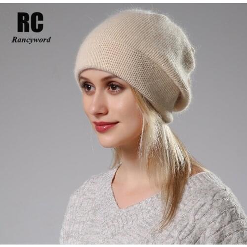 7 colorways new Autumn winter solid color real cashmere beanies for woman cashmere unisex Warm knitted hat wholesales