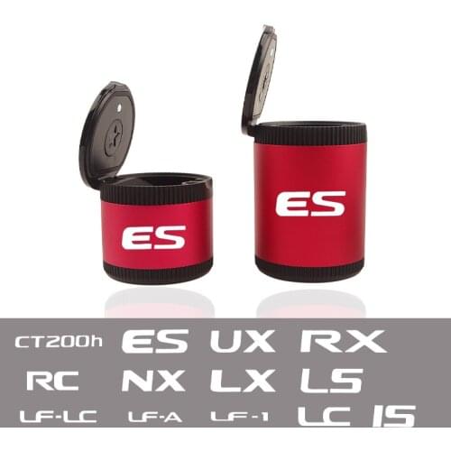 Car Ashtray LED Lights Alloy Ash Tray Aluminum Cup For Lexus CT 200h ES V VI GC GS III III IV GX NX RC SC LX F-Sport car Sticker