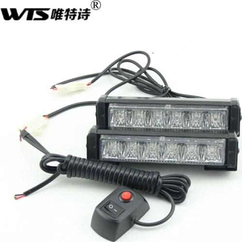 2x6LED Car Police Strobe Flash Light Modes Auto Warning Light 12W High Power Caution Lamp car-styling
