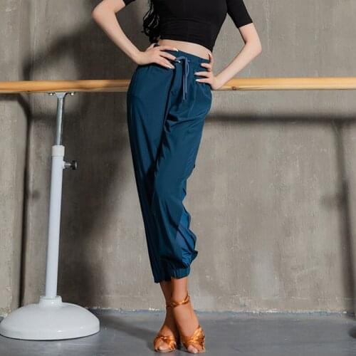 Female Latin Dance Clothing Professional Modern Standard Practice Pants Rumba Dance Clothes Samba Tango Samba Trousers DWY6167