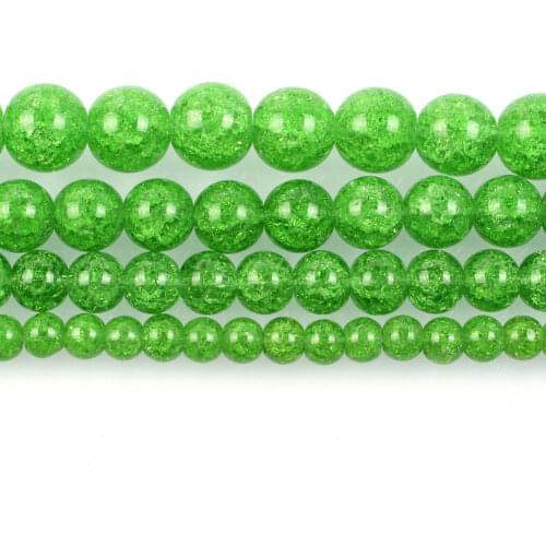Natural Stone Beads Green Burst Flower Stone Round Loose Beads for Jewelry Making Needlework DIY Bracelet Strand 4-12 MM