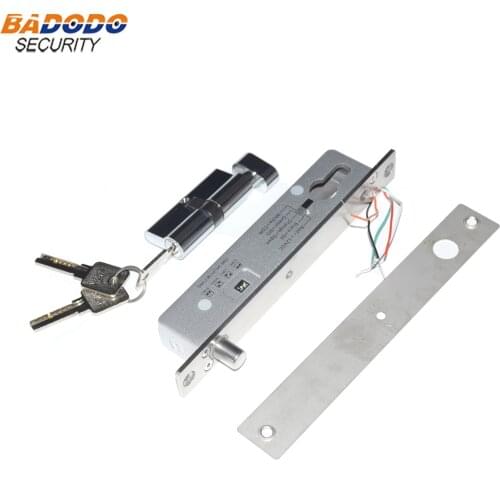 DC 12V Fail Secure Electric Bolt lock With Mort Lock Cylinder power to unlock emergency mechanical key