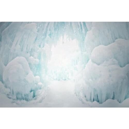 Christmas Backdrop Ancient Noel Party Photography Backdrop Winter Snow Ice Cave Background Chaste Photo Studio Props