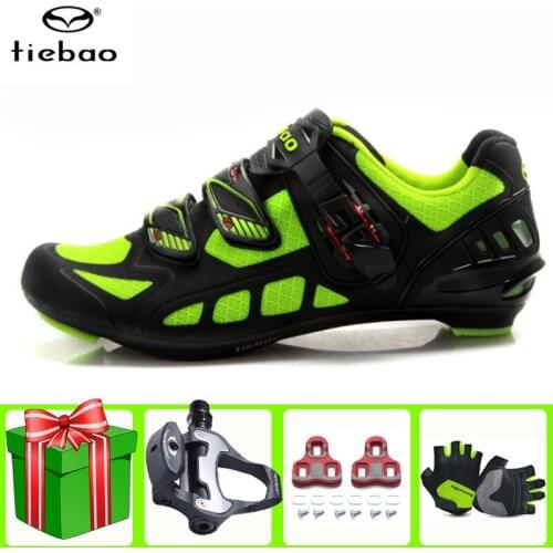 Tiebao Road Cycling Shoes sapatilha ciclismo add pedal set Triathlon men sneakers Outdoor Bicycle Unisex Breathable Bike Shoes