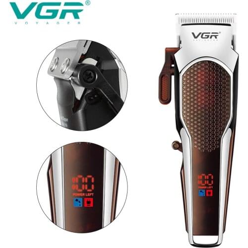 VGR 189 Hair Clipper Liquid Crystal Rechargeable Professional Personal Care USB Clippers Trimmer Barber Cutting Machine Clippers