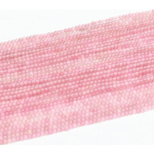 Natural Pink Crystal 2mm 3mm Stone Findings Accessories Spacers Round Beads Fashion Diy Jewelry Loose Beads 15" B424