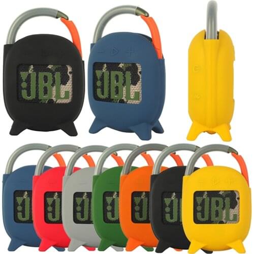 2021 Newest Outdoor Travel Soft Silicone Case Cover for JBL Clip 4 Clip4 Portable Wireless Bluetooth Speaker