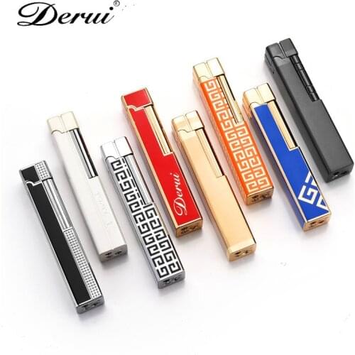 New Business Lady Cigarette Gas Gift Lighter Windproof Metal Compact Butane PING Bright Sound Lighter Inflatable Smoking Gadgets