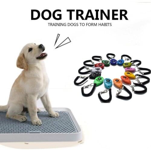 New Portable Adjustable Dog Tranining Supplies Cat Puppy Button Clicker Tool