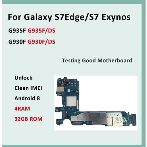 Tehxv 32GB Original Unlock Motherboard For Samsung Galaxy S7 Edge G935F G935FD Dual 2 Sim Logic Board S7 G930F G930F/DS