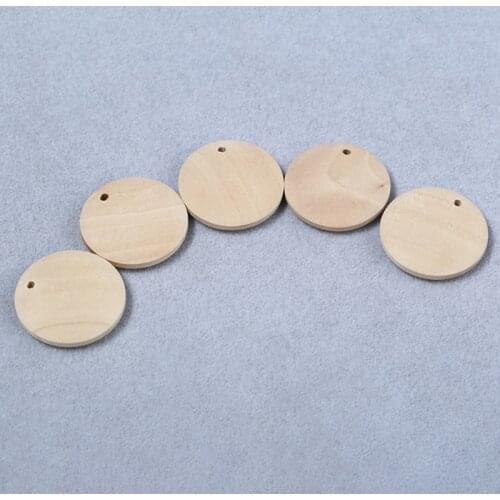M4YF 50 Pcs Natural Unfinished Flat Round Wood Coin Beads DIY Family Birthday Board Tags Making Wooden Circle Discs