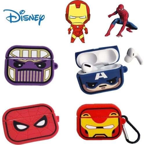 Disney Marvel Hero Spider-Man Applicable Airpods Pro Silicone Headphone Case Iron Man Captain America Headphone Protective Shell