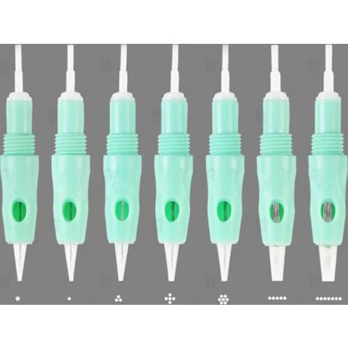 50pcs Sterilized 8mm Screw Green Tattoo Cartridges Needles Microneedling Microblading For Charmant Charme Princesse Liberty Pen