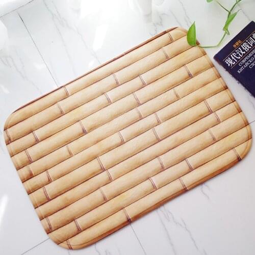 Printed Bamboo Pattern Indoor Doormat Home Welcome Hallway Balcony Entrance Door Mat Non Slip Water Absorption Kitchen Bath Mats