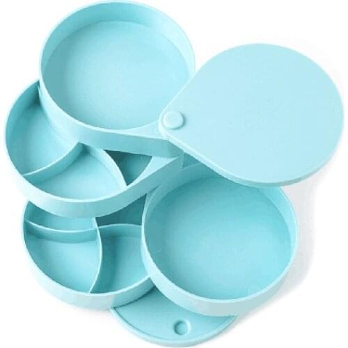 Jewelry Organizer Box,Jewelry Tray Holder Organiser Box,Small Earring 4 Layer Rotating Jewelry Storage Case