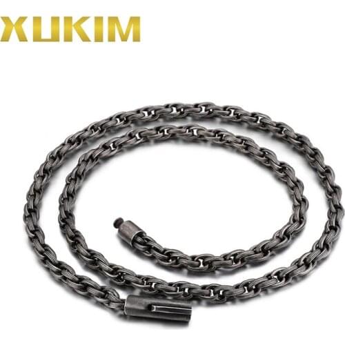 XCN203 Xukim Jewelry stainless steel HIP HOP Link Chain necklace Punk rock ocomotive necklace men 2019 new hot fasion gift