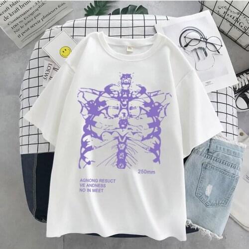 Women T-Shirt Unisex Harajuku Punk Gothic HipHop Summer Short Sleeve T-Shirts Chinese Dragon Printed Oversized t-shirts Clothes