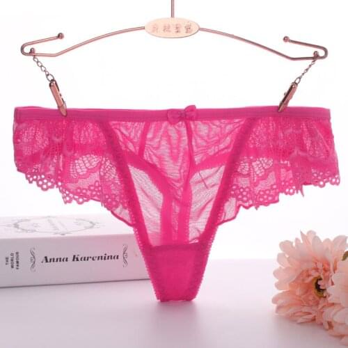 The United States T pants lace thong panties gauze waist transparent seamless underwear female cotton crotch G-string ladies