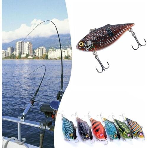 1 Pcs Colorful Fishing Lure Plastic Hard Artificial Vibe For Fishing Tackle Pike Swimbait 6.5cm/7.7g Lure For Bass Bait Per B8P2