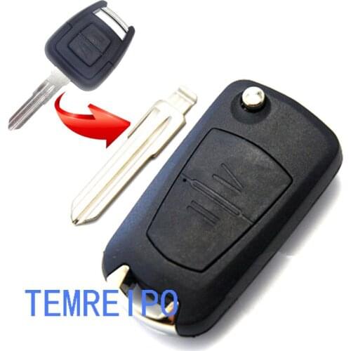 10pcs/lot 2 Buttons Modified Flip Remote Car Key Shell For Vauxhall Opel Corsa Agila Meriva Combo Car Key Case With right Blade