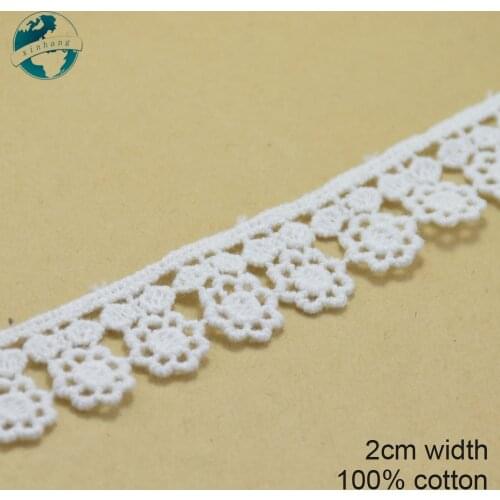 10yards 2cm white embroid sewing ribbon guipure lace trim or fabric warp knitting DIY Garment Accessories free shipping#3676