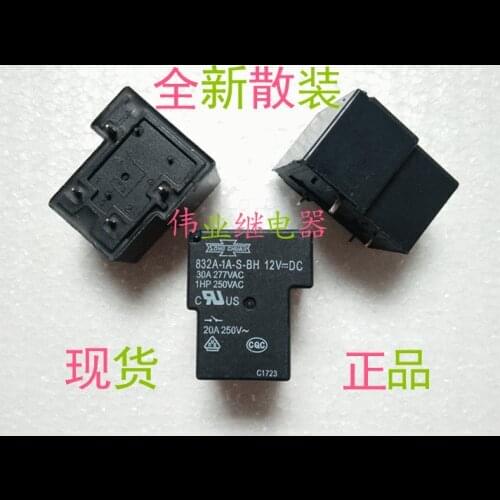 2pcs/lot 832A-1A-S-BH 12VDC New Relay 4 PIN A set of normally open